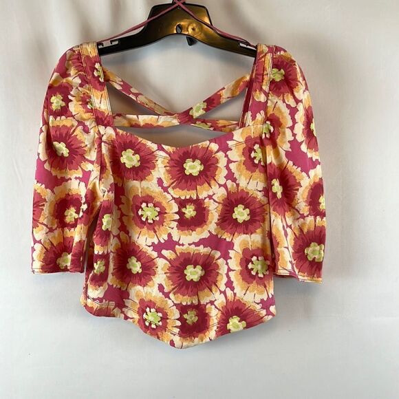 Free People Give Me More Crop Top- Pop Combo- Size L- NWT - Picture 2 of 5